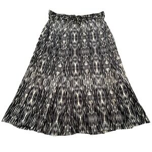 JM Collection Skirt Womens Large Animal Print Flare Stretch Midi Comfort Casual